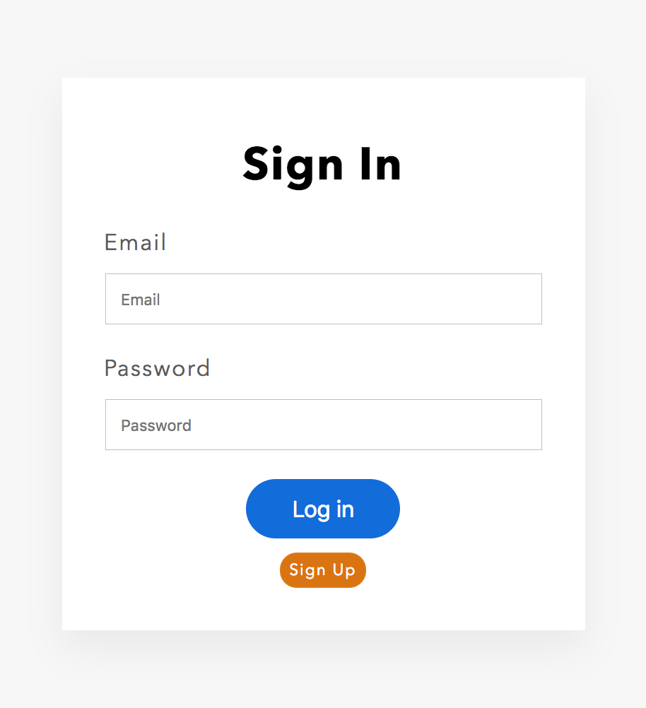 Login page